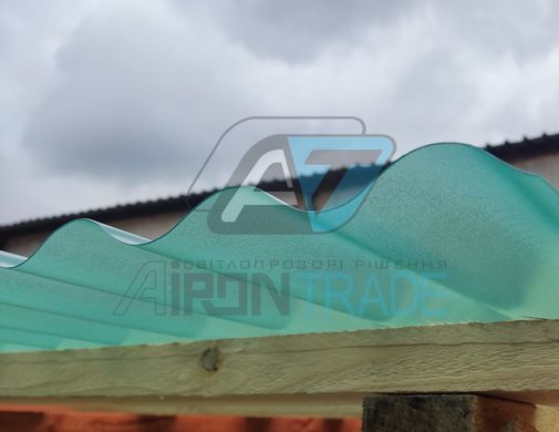 Купить Волнистый поликарбонат SUNTUF Iron 0,8 мм Зеленый 900x2000 мм (прозрачный шифер)