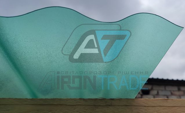 Купить Волнистый поликарбонат SUNTUF Iron 0,8 мм Зеленый 900x2000 мм (прозрачный шифер)